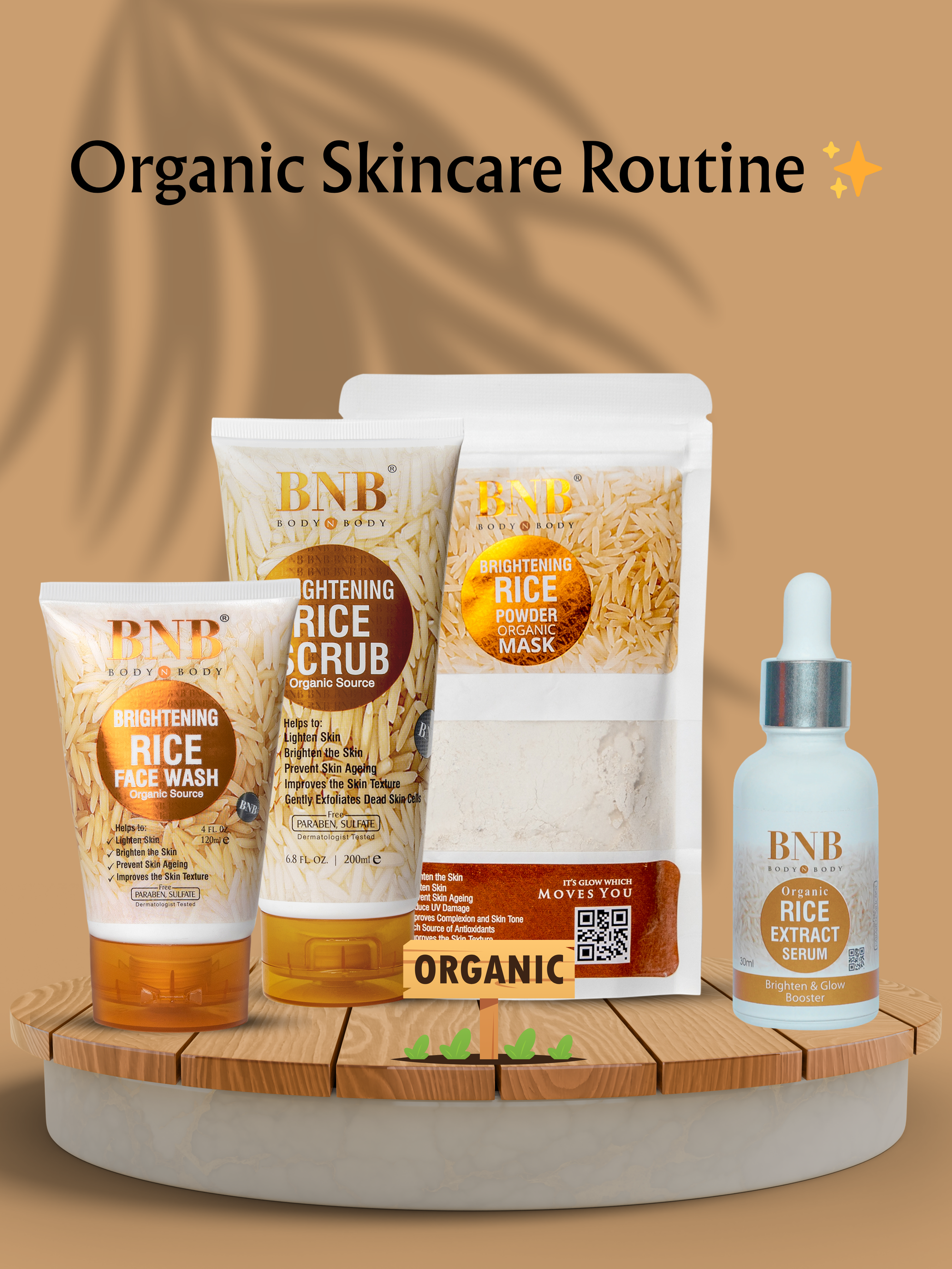 BNB 3 in 1 Rice Glow Kit + Free Serum